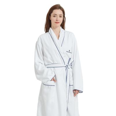 China Double Layer QUICK DRY Five Star Women's Hotel Sleepwear Bathrobe With Color Piping Stripe For Hotel Spa OSFA for sale