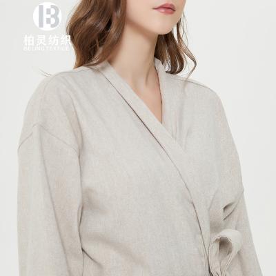 China 100% Spa Hotel Super Soft Cotton QUICK DRY Super Soft Cotton Bathrobe Kimono Style Shawl Cloth Collar Robe Star Hotel for sale