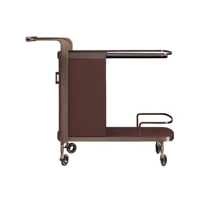 China Durable Professional Made Modern Food Serving Trolley Saddle-Skin Lounge Dining Trolley for sale