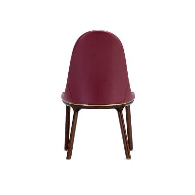 China Contemporary Professional Made Modern New Design Fashion Simple Indoor Dining Room Red PU Chairs for sale