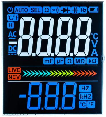 Cina ODM LCD allineamento verticale segmento trasmissivo negativo LCD per display multimetro in vendita