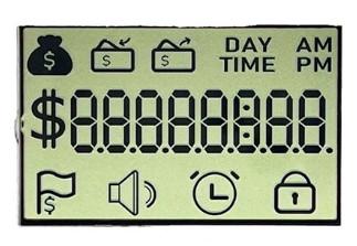 Κίνα 6 O′ Clock Positive Segment LCD Display VDD 3V For Instrumentation προς πώληση