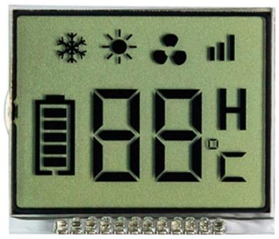 China 12 Pin Connector 28.4*24.4mm Positive 7 Segment  LCD Display For Instrument Controller for sale