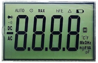 China Positive Transmissive 6 O′ Clock Segment LCD Display For Instrument zu verkaufen