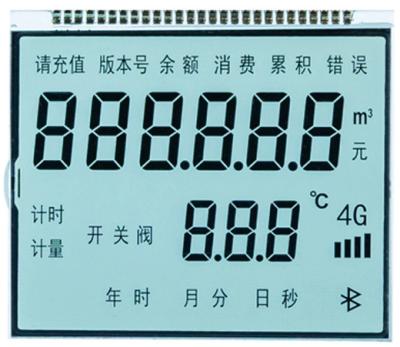 China OEM 6 O′ Clock TN Segment LCD Display Positive Transmissive Water Meter Display zu verkaufen