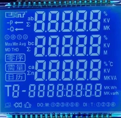 Китай STN 7 Сегмент LCD дисплей Инструментация LCD модуль Синий фон и белый текст продается