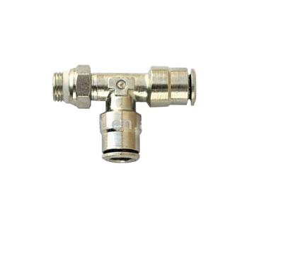 China Nickel Plated Brass Air Fittings Male Run Tee 1/4*1/8 Camozzi for sale