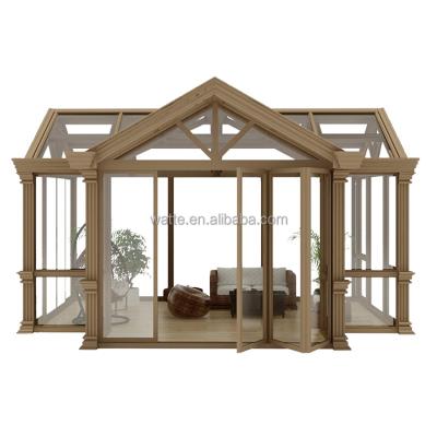 China Aluminum Sunroom Roof Polycarbonate Material Special Balcony Luxury Design Sunrooms Glass House for sale