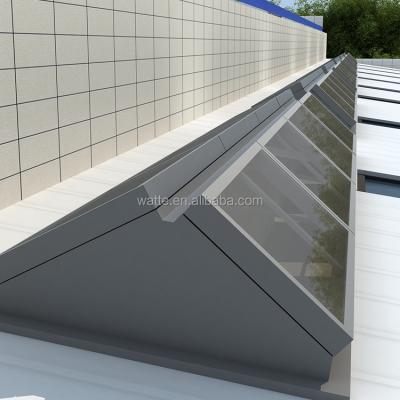 China Direct Factory Aluminum Profiles Electric Opening Tempered Glass Pyramid Skylight Roof Window for sale