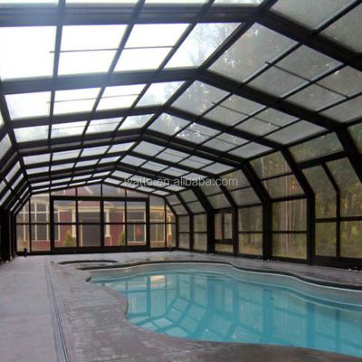 China Florida Year Round Winter Safety Retractable Swimming Pool Screen Telescopic Pool Enclosures for sale