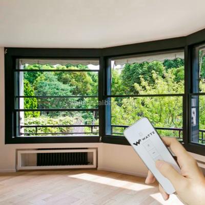 China L Shade Design Balcony Remote Control Electric Vertical Sliding Glass Window for sale