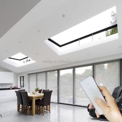 China Motor Control Aluminum Indoor Remote Control Retractable Skylight Horizontal Mobile Home Skylight for sale