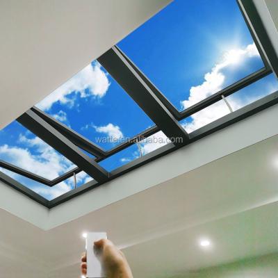 China Seamless Welding 100% Waterproof Glass Skylight Window Top Hung Lifting Electric Skylights Roof Top for sale