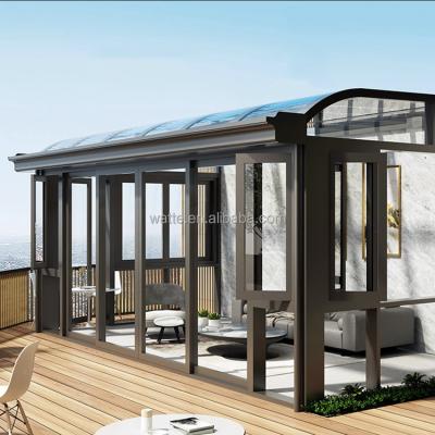 China Thermal Break Balcony Roof Sunroom Triple Tempered Graze Sunroom With Skylight Window for sale