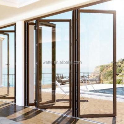 China Western Style Aluminum Profiles Polycarbonate Slide Bifold Glass Folding Door Aluminum for sale