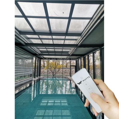 China Wt-Zpy Big Size Design Swimming Pool Roof Top Aluminum Automatic Electric Sliding Skylight for sale