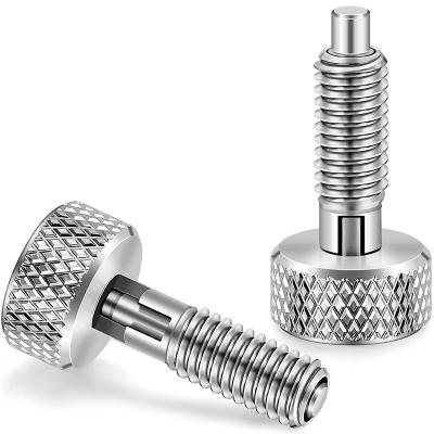 China ZINC Telescopic Manual Spring Plunger With Knurled Stainless Steel Handle for sale