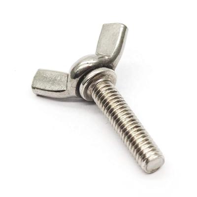 China Stainless Steel Butterfly Bolt Wing Bolt Wing Screw Stainless Steel Thumb Hand Screws M6-1.0x25mm for sale