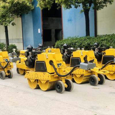 China Double Drum 0.8 Ton Walk Behind Road Roller Mini Vibratory Farm Compactor for sale