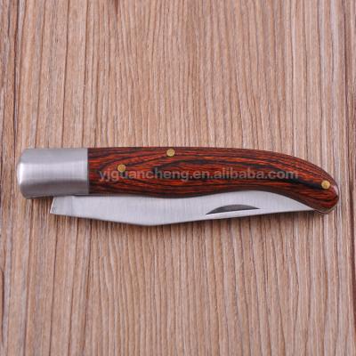 China Non-variable outdoor camping knife stainless steel blade pakka folding blade wooden pocket knife for sale