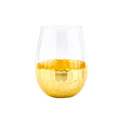 China Europe Gold Leaf Bottom Stream Glass Wine Glass Decanter Custom for sale