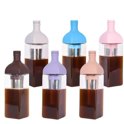 China WITH LID Glass Bottles Ice Drip Pot Tea Sets With Filter Pitcher Customized Brew Espresso Cold Brew Glass Coffee Maker for sale