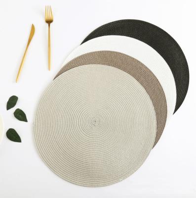 China Weaving Mat Customized Design Acceptable Heat Resistant Kitchen Place Mat Dining Table Place Decoration Round Anti Slip Weaving for sale