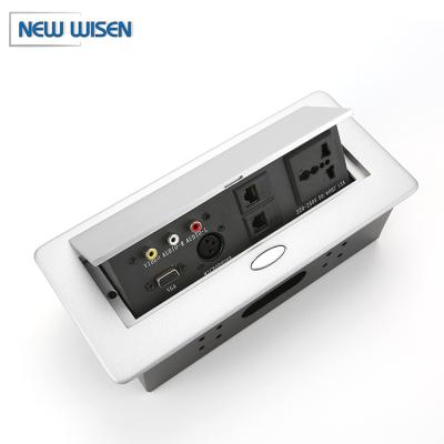 China Customized Residential/Multipurpose Office Furniture Outlet Conference Desk Sound Multimedia Hidden Tabletop Power Socket With USB for sale