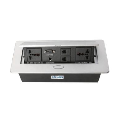 China Residential / General Purpose Customized Configuration Modules zine Alloy Pop Up Desktop Connector Plug Socket for sale