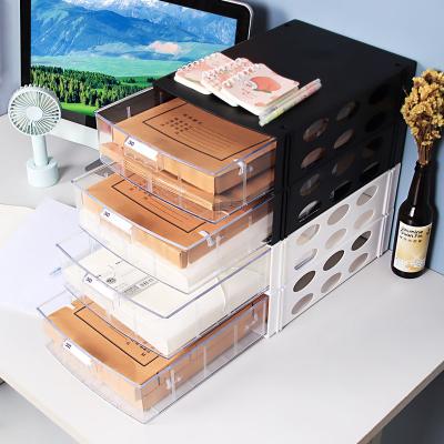 China Sustainable Tengzhengyue Desktop File Box Multifunctional Rectangular File Storage Box for Office Data Archive Sorting and Classification for sale