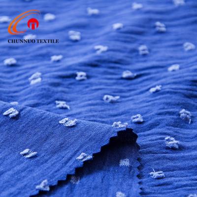 China 100%Poly Woven Stretch Jacquard Plain Dyed Fabric Cut Fabric For Woman Garments for sale