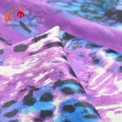 China Shaoxing Chunnuo anti-static textile high quality 100% polyester floral print satin fabric for sale