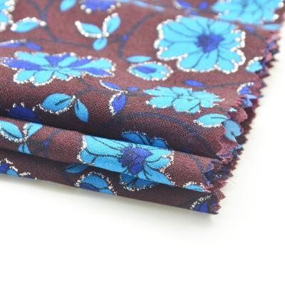 China Metallic Plain Anti-static Ribbon Flower Print 50D*50D Wool Peach Chiffon Print Fabric / Wool for sale