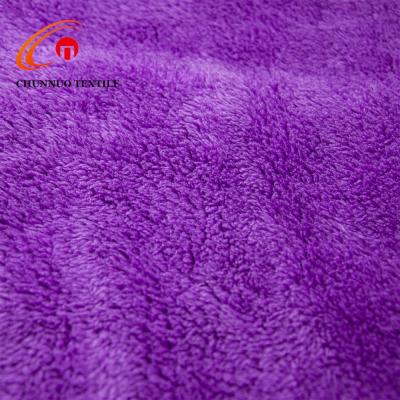 China Double Faced Chunnuo Custom Made Solid 100% Polyester Double Fleece Fabric For Toys for sale