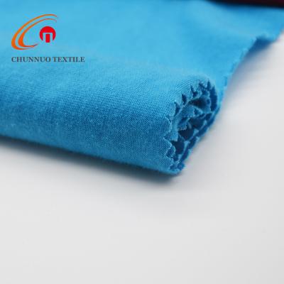 China Breathable Spun Stretch Fabric Softness Poly Plain Dyed 95 Polyester 5 Spandex Fabric for sale