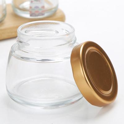 China Xuzhou China Factory Stocked Glass Round Food Beverage Liquor Storage Packing ES96 Large Body Glass Jar With Metal Lid For Sale for sale