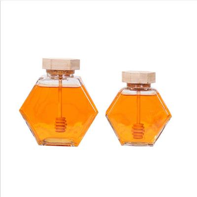 China Food Factory OEM Customized Logo Food Beverage Storage Honey Packing ES102 Clear Glass Jar Jar And Bottle Glass With Bamboo Lid for sale