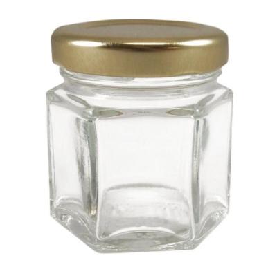 China Wholesale Transparent Airtight Hexagon Screw Lids Transparent Airtight Hexagon Screw Stock OEM Factory Food Jar Food Jar Glass Jam for sale