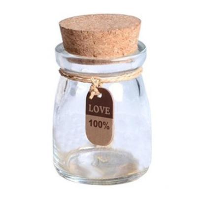 China 200ml food factory wholesale ES01 food grade lead free with stopper or plastic cap glass pudding bottle for sale