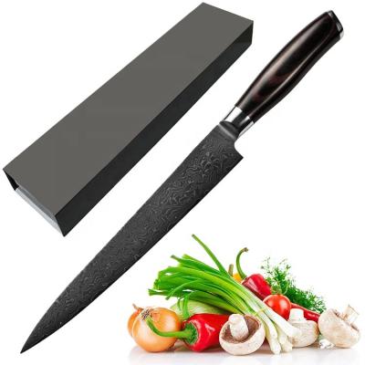 China Sustainable Good Quality Damascus Sushi Knife 9.5inch Kitchen Knife AUS-10 Damascus Chef Knife For Sashimi for sale