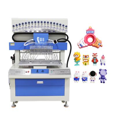 China 18 Color Silicone Label Machine Full-automatic Glue Dispensing for PVC Rubber Keychains for sale