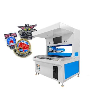 China Dual Station Visual Enamel Badge Making Machine With 220V Input Voltage for sale