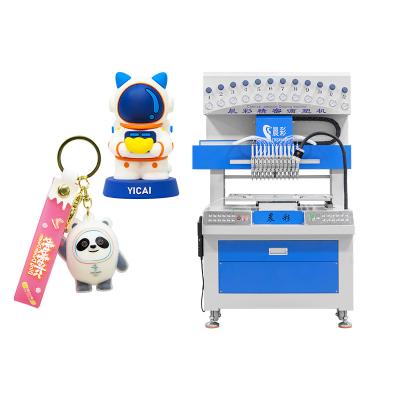 China Liquid PVC Silicone Rubber Keychain Making Machine 12 Colors for sale