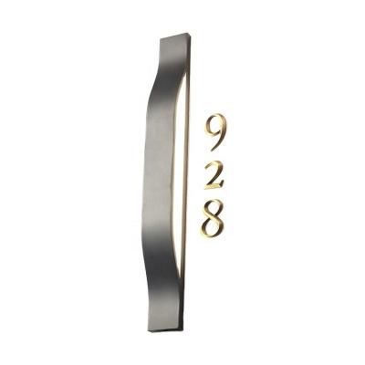 China Modern Dark Gray Modern Design Style Stainless Steel House Number Office Signs for sale