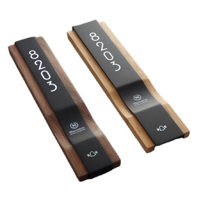 China Modern Hotel Customized Solid Wood And Acrylic Luminous Hotel Room Number Signs for sale