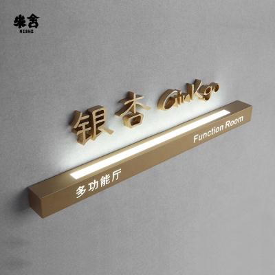 China Modern High End Acrylic Illuminated Cup LED Door Plate Number Hotel Door Signs for sale