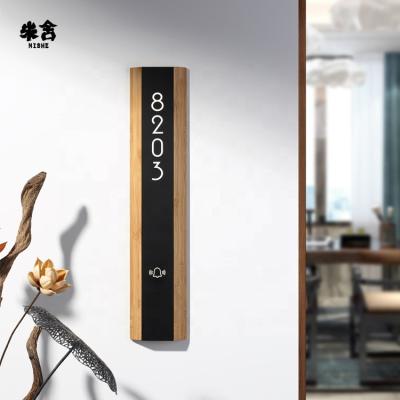 China Modern high end illuminated house number electronic door plate hotel number door plate / hotel doorbe for sale