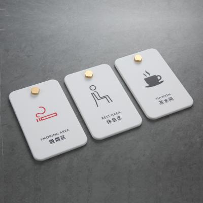 China Modern Custom Pure White Marble Modern Bathroom Tool Room Mother And Baby Toilet Sign Hotel Indicator Door Sign Quick Fitting Room for sale