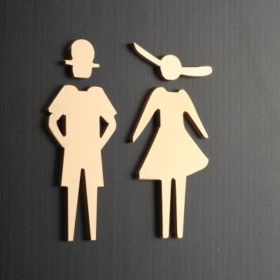 China Modern hotel public restroom logo men's and women's toilet door plate custom men's toilet logo for sale