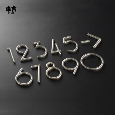 China Wholesale hree-dimensional brass letters home modern wall decoration number gold metal signs for sale